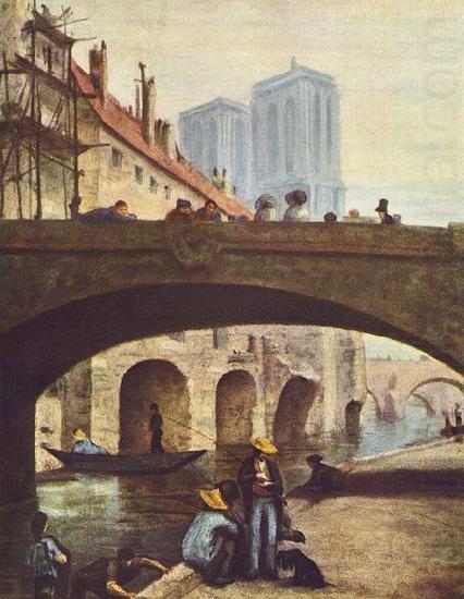 Honore Daumier Der Kunstler vor Notre-Dame china oil painting image